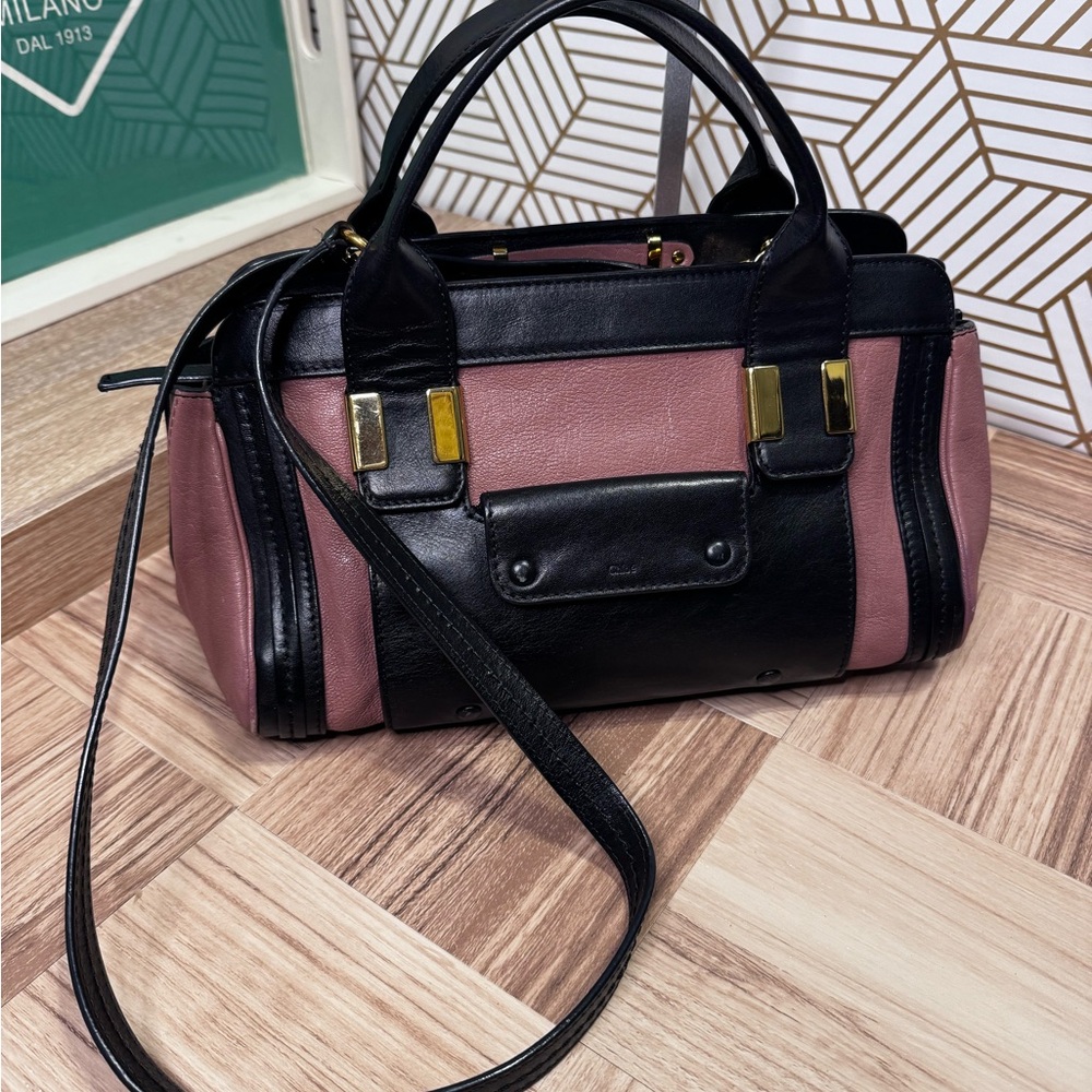 Chloe Vintage Alice Satchel in Black and Pink - Picture 10 of 16